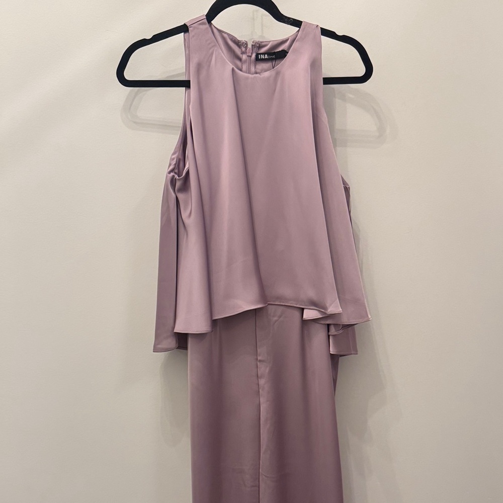 Ina Lavender Satin Jumpsuit
